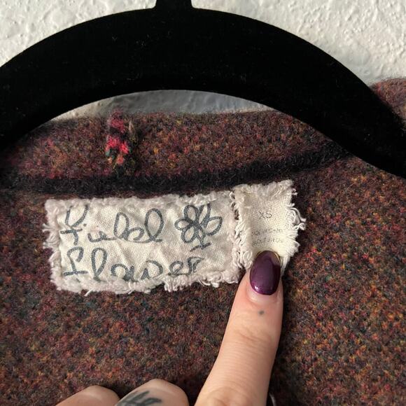 Anthropologie Field Flowers Kerry Wool Hooded Shawl Coat Size XS - Picture 3 of 6